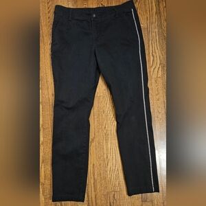 Cabi Black Side Stripe Slim Ankle Pants Women’s Size 8